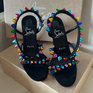 NEW Christian Louboutin 100mm Spikita Strap Size 37
